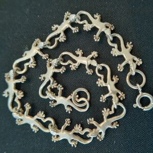 Sterling Silver Gecko Link Bracelet